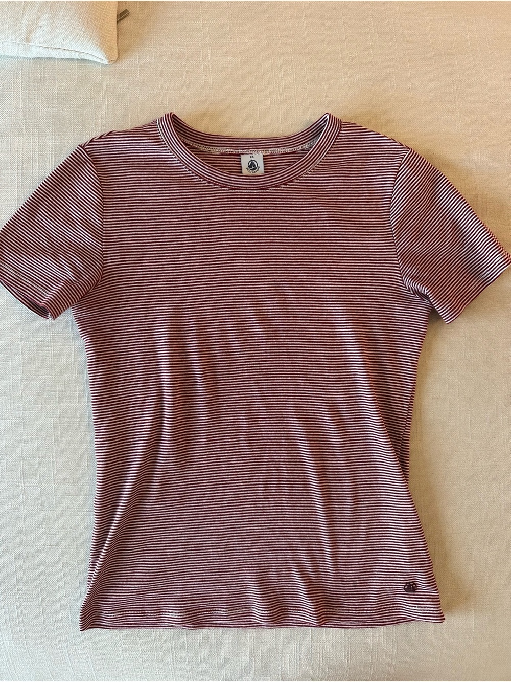 Petit Bateau striped Tee in red and White